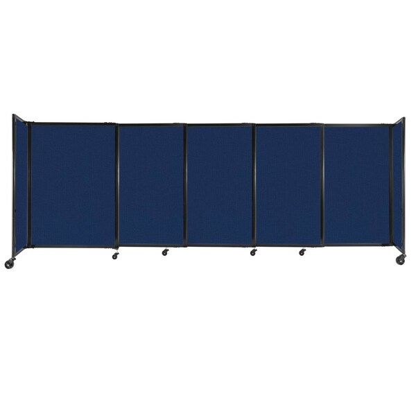 StraightWall Sliding Portable Partition 11'3" x 4' Navy Blue Fabric